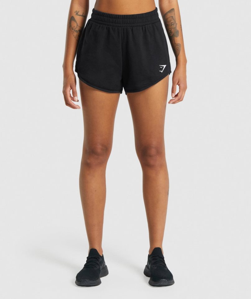 Women\'s Gymshark Training Sweat Shorts Black | CA N103D8